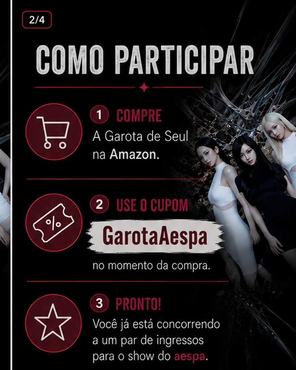 Peça 2 de 4 com as etapas para participar da campanha